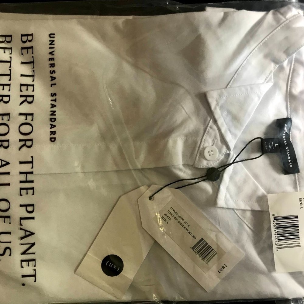 Universal Standard White Aster Tuxedo Collar Shirt